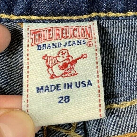 True Religion Womens Jeans Joey Low Rise Flare Stretch Dark Wash Size 28 - Picture 7 of 9
